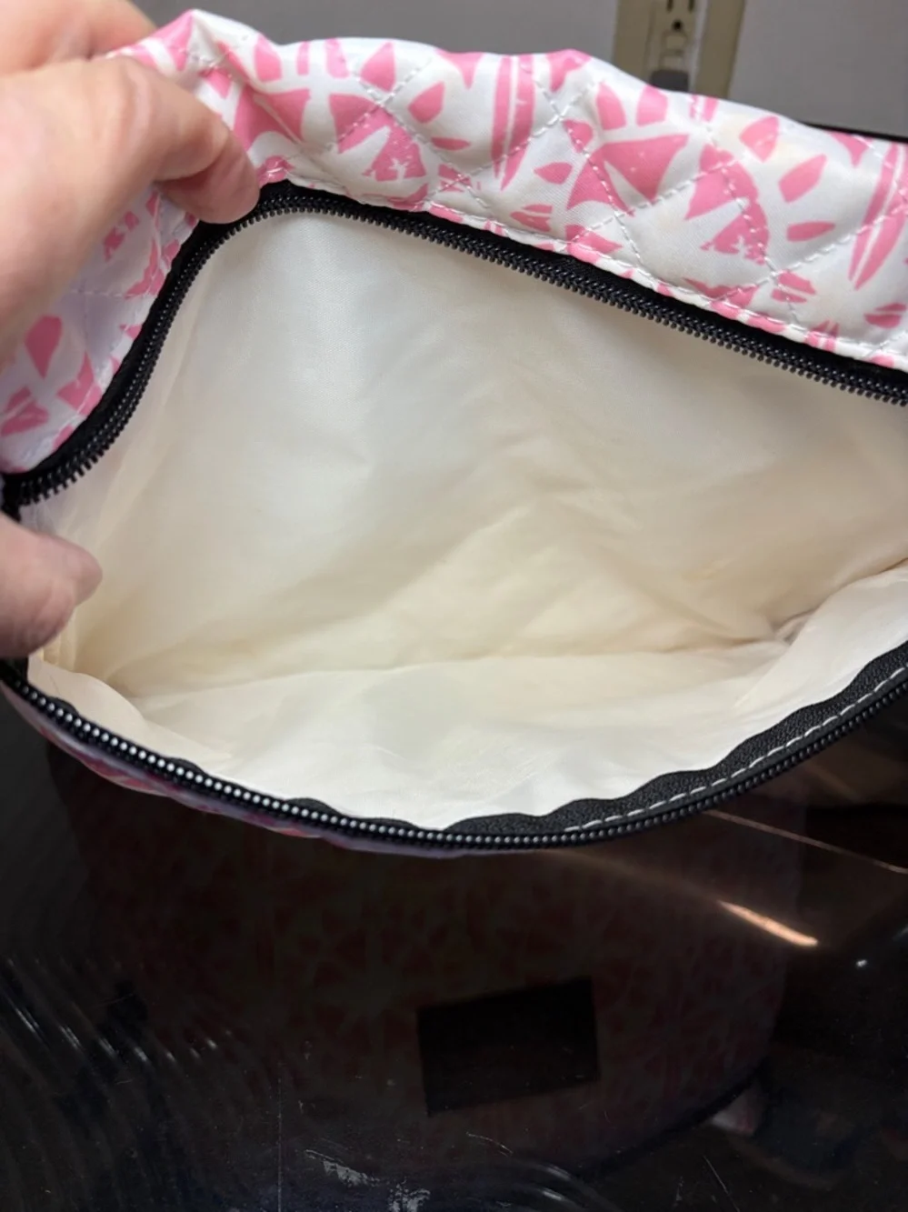 Scout Pink/White Lined Cosmetic Bag